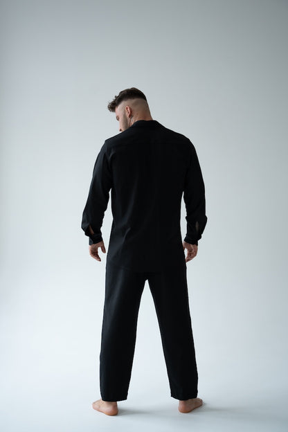 CZARNA KOSZULA MĘSKA | RYDELiNE MEN
