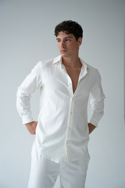 BIAŁA KOSZULA MĘSKA | RYDELiNE MEN