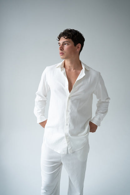 BIAŁA KOSZULA MĘSKA | RYDELiNE MEN