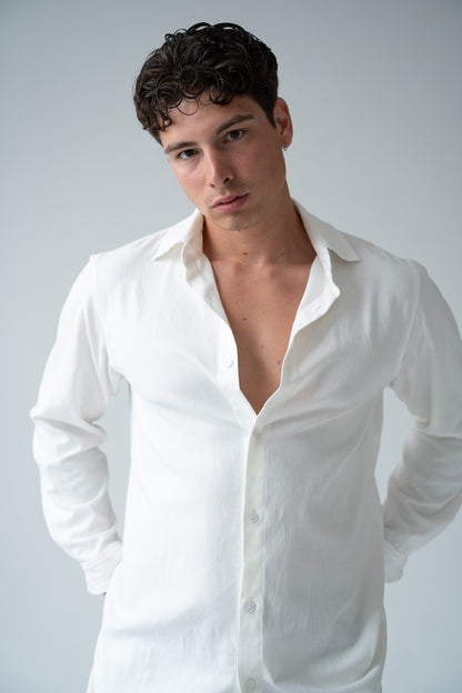 BIAŁA KOSZULA MĘSKA | RYDELiNE MEN