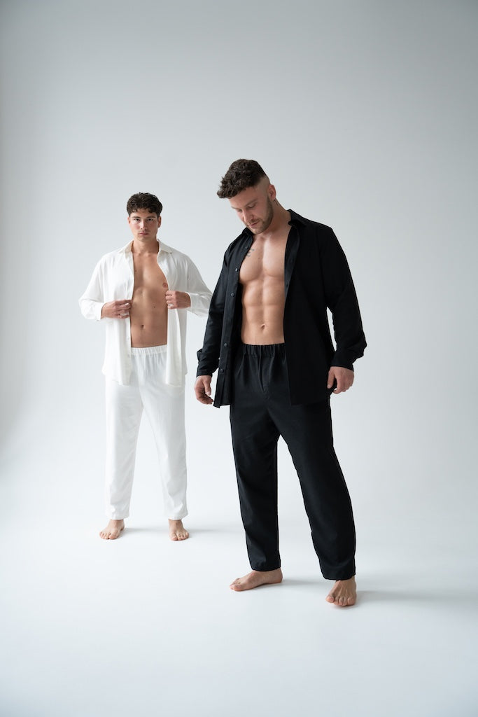 CZARNA KOSZULA MĘSKA | RYDELiNE MEN
