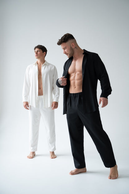 CZARNE SPODNIE MĘSKIE | RYDELiNE MEN