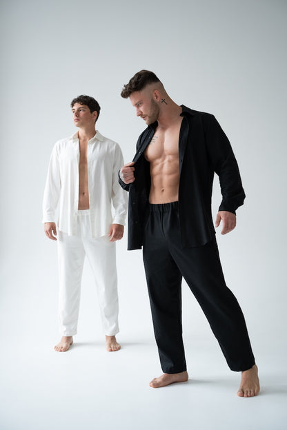 CZARNA KOSZULA MĘSKA | RYDELiNE MEN