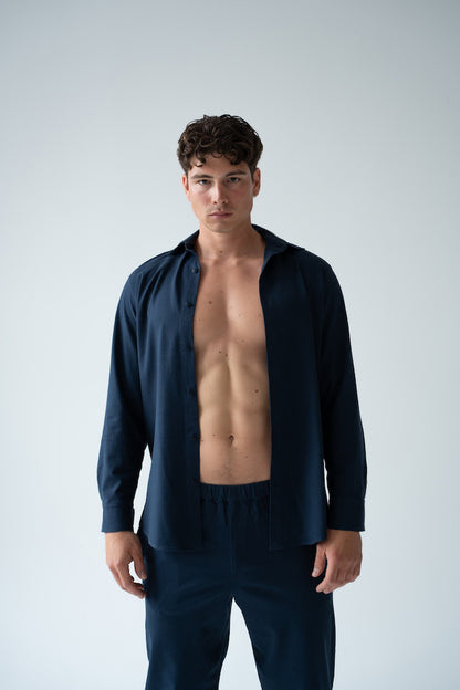 GRANATOWE SPODNIE MĘSKIE | RYDELiNE MEN