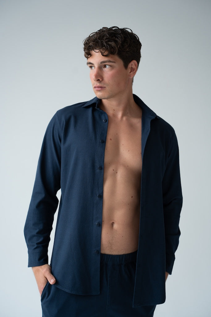 GRANATOWA KOSZULA MĘSKA | RYDELiNE MEN