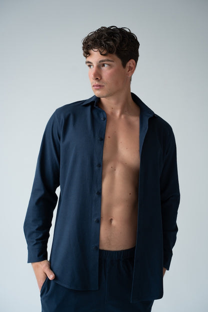 GRANATOWA KOSZULA MĘSKA | RYDELiNE MEN