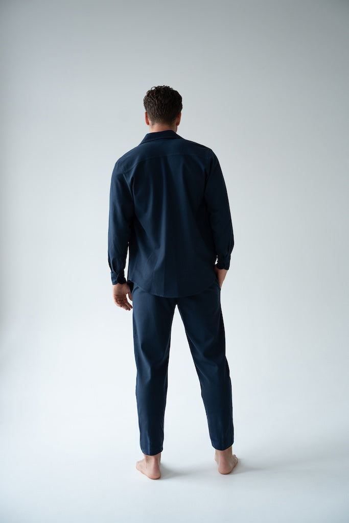 GRANATOWE SPODNIE MĘSKIE | RYDELiNE MEN