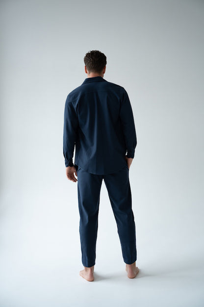 GRANATOWE SPODNIE MĘSKIE | RYDELiNE MEN