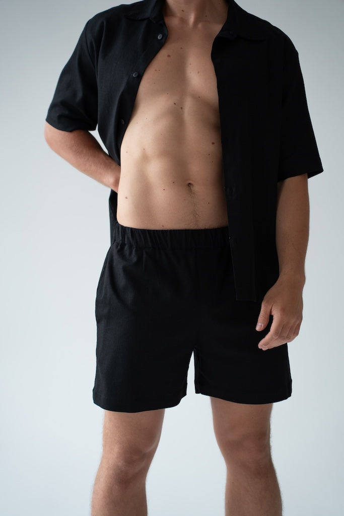 CZARNE SPODENKI MĘSKIE | RYDELiNE MEN